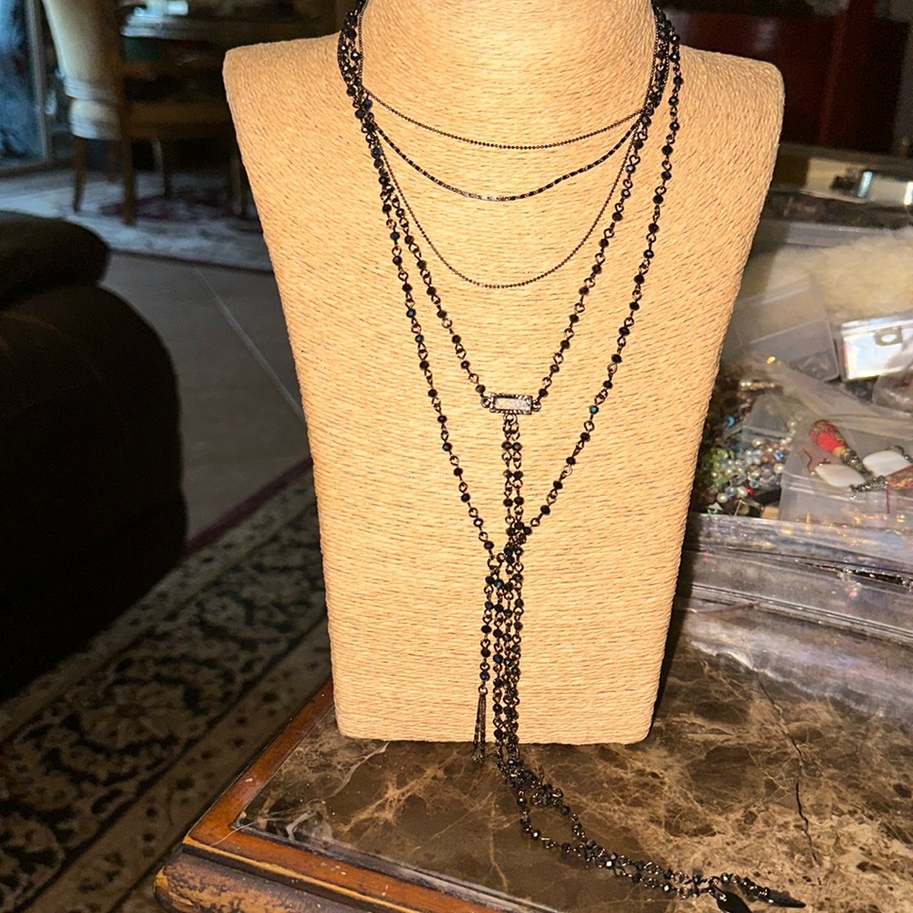 Exquisite Multi Chain Layered With Long Crystal A… - image 1